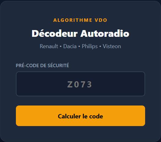Code Radio Renault & Dacia Gratuit • Calculateur Pré-code VDO